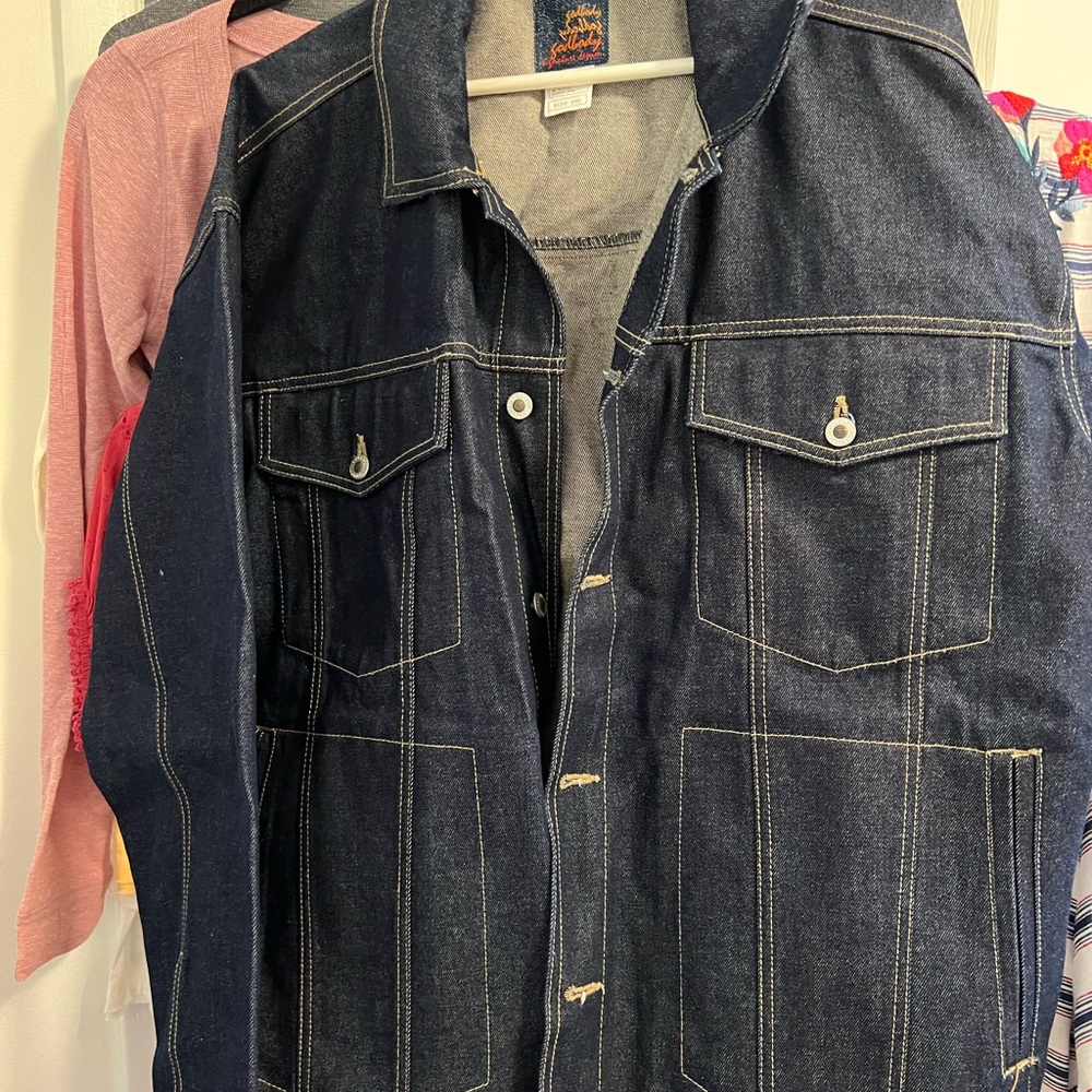 Godbody signature BlueDenim Shirt Jacket with Contrast Stitching size 2XL